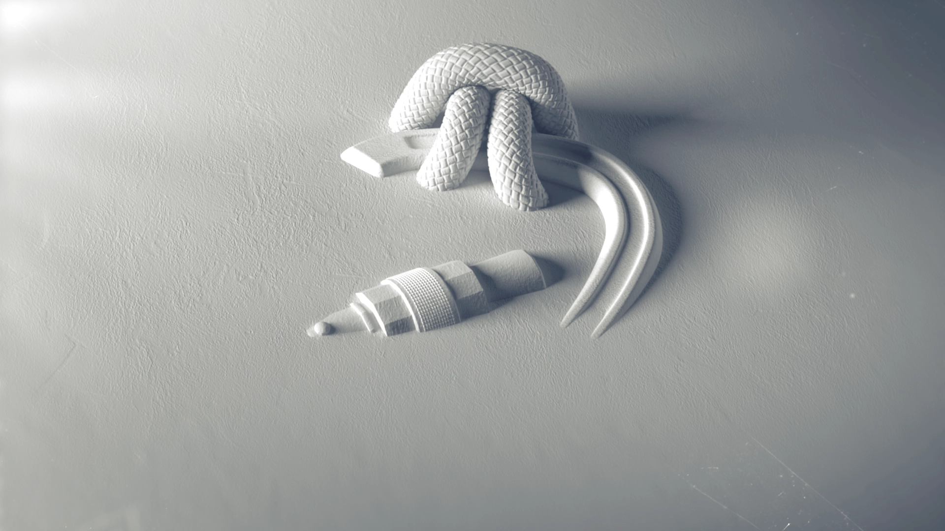 INAIL Protezione — bas-relief detail, protection object